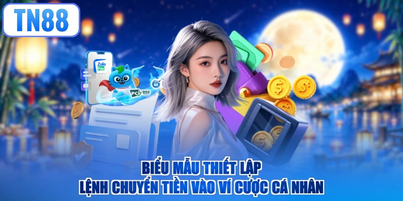 Biểu mẫu thiết lập lệnh chuyển tiền vào ví cược cá nhân